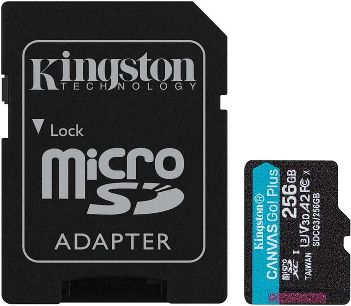 Флеш карта microSDXC 256Gb Class10 Kingston SDCG3/256GB Canvas Go! Plus + adapter фото 1