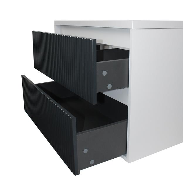 Тумба с раковиной для ванной Uperwood Next подвесная, 80 см, белая/графит, 2 ящика фото 5