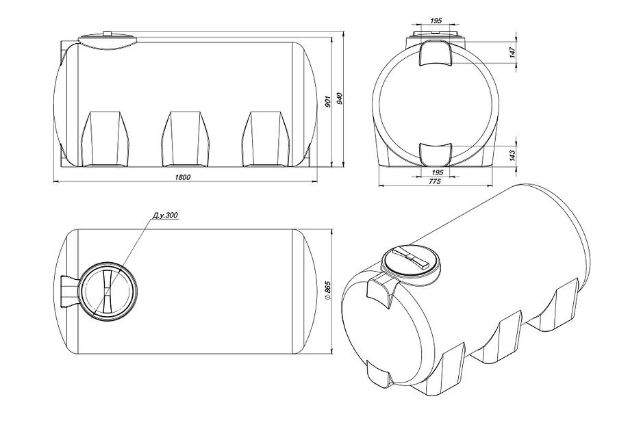 Емкость H 1000 л фото 2