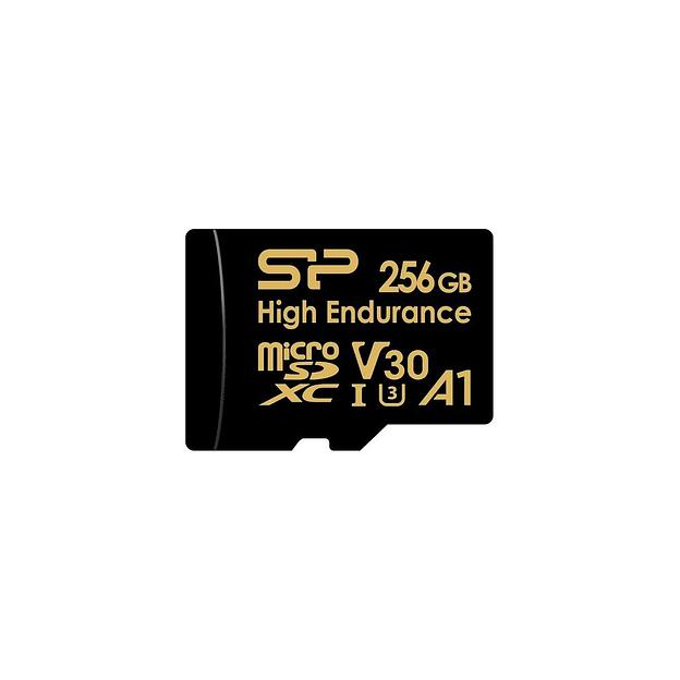 Карта памяти microSDXC UHS-I U3 Silicon Power High Endurance 256 ГБ, 100 МБ/с, Class 10, SP256GBSTXDV3V1HSP, 1 шт., с адаптером фото 1