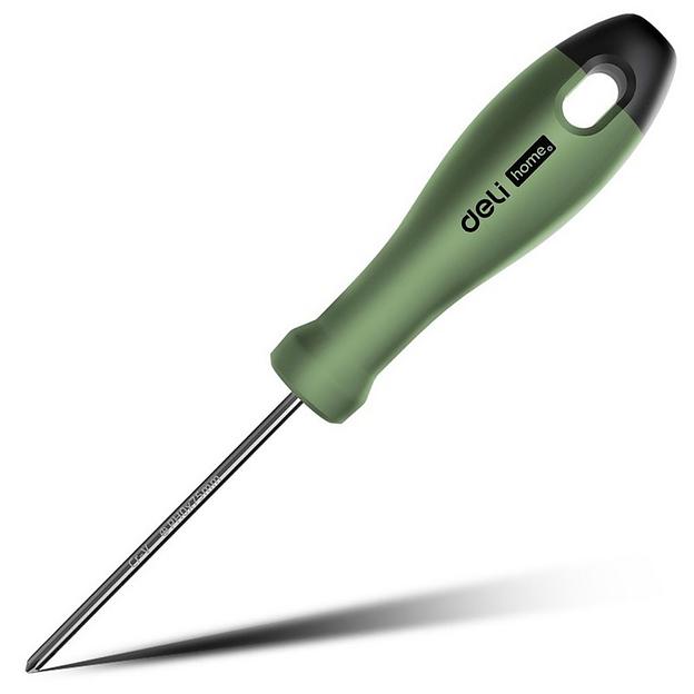 Крестовая отвертка "Home Series Green" Deli HT1203L PH0x75мм Эксклюзивный дизайн, рукоятка из высококачественного софттач пластика фото 1