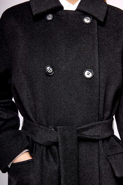 Женское демисезонное пальто деловое Mmoda чёрный, арт.2224139-1 фото 5