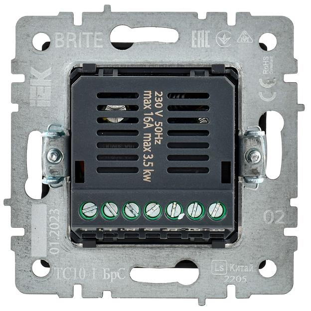 Термостат BRITE Термостат электронный с инд. ТС10-1-БрС сталь IEK фото 6