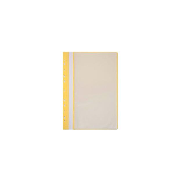 Папка-скоросшиватель Бюрократ -PS10YEL, A4, пластик, желтый, 10 вкладышей фото 1