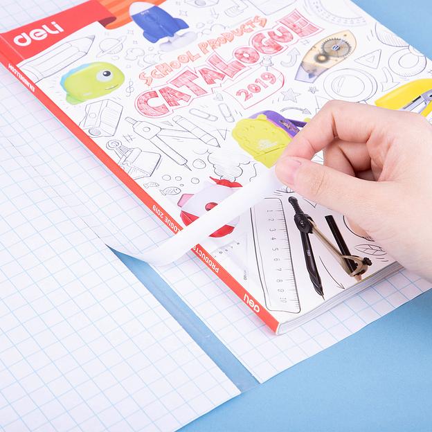 Пленка Deli EH830 Macaron для книги (набор 10шт) ПП 80мкм гладкая прозр. 360х500мм фото 5