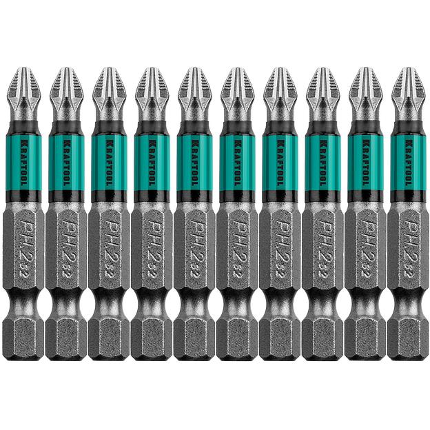 KRAFTOOL Optimum, PH2, 50 мм, 10 шт, биты (26122-2-50-10) фото 1