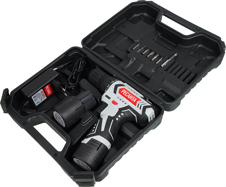 Дрель-шуруповерт Ресанта ДА-12-2ЛК аккум. патрон:быстрозажимной (кейс в комплекте) фото 9