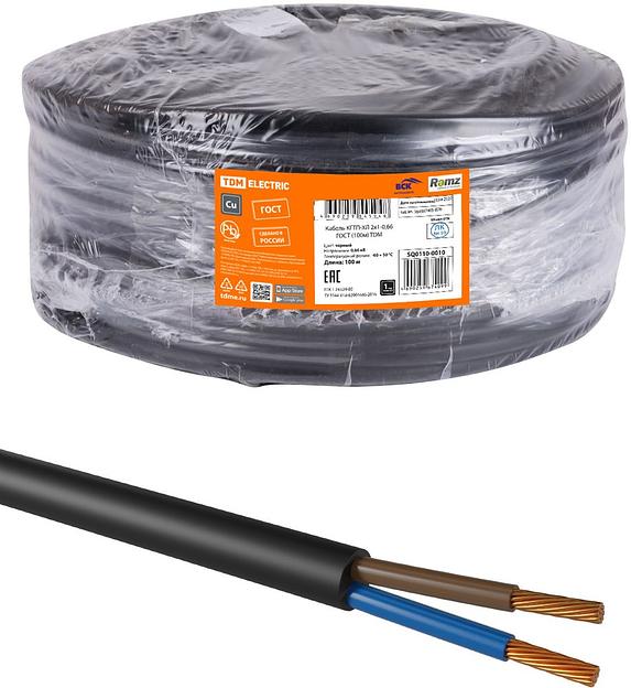 Кабель КГТП-ХЛ 2х1,5-0,66 ГОСТ (100м) TDM фото 1