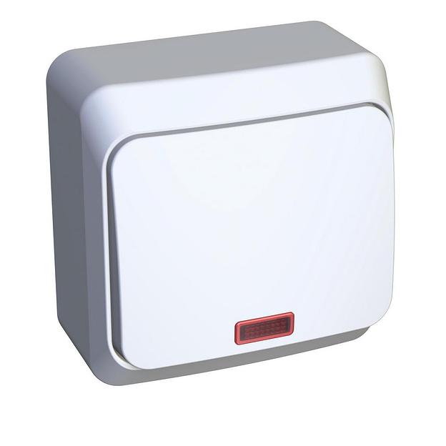 Systeme electric BA10-007B ЭТЮД О/У 1-клавишный ПЕРЕКЛЮЧАТЕЛЬ с подсветкой 10 АХ, БЕЛЫЙ, Россия фото 3