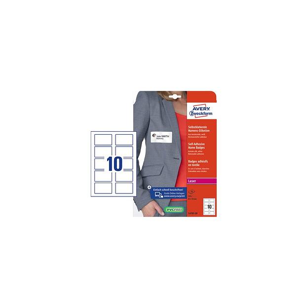 Этикетки Avery Zweckform L4785-20, для лазерной печати, 20л, 120г/м2, белый, 80мм х 50мм, 10шт, фактура ацетатный шелк фото 1