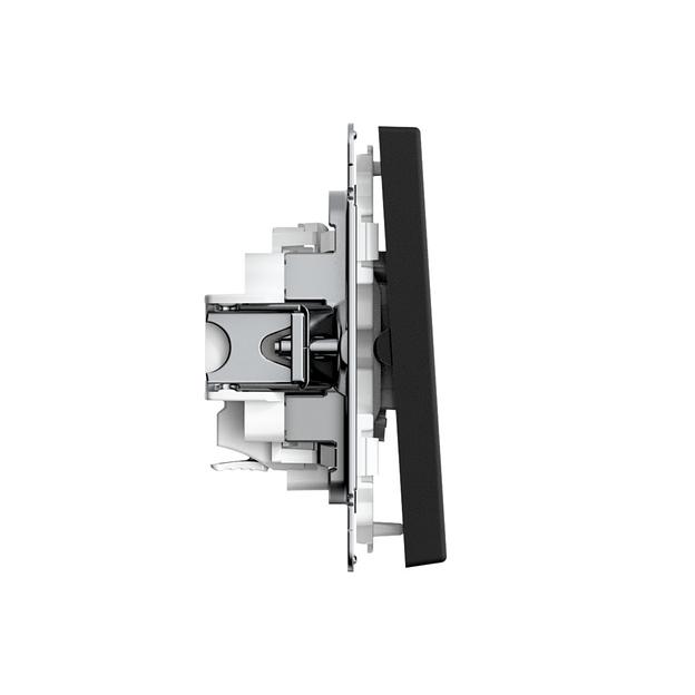 ARTGALLERY 2-клавишный ВЫКЛЮЧАТЕЛЬ, 10АХ, механизм, быстрозажимные клеммы, КАРБОН фото 3