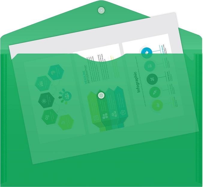 Конверт на кнопке Silwerhof Eco SE-PK120/GRN A4 пластик 0.12мм зеленый фото 2