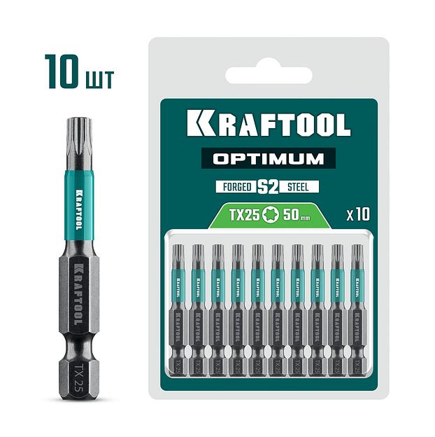 KRAFTOOL OPTIMUM TX 25, 50 мм, 10 шт, биты (26126-25-50-10) фото 1