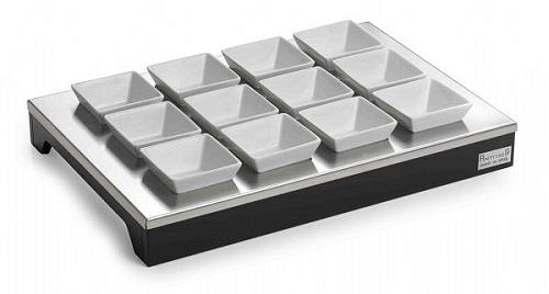 Подставка 46*32*5,5 см. с 12-ю салатниками, дерево венге + нерж. Pinti /1/ фото 1