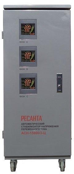 Стабилизатор напряжения Ресанта АСН-15000/3-Ц электронный трехфазный серый фото 1