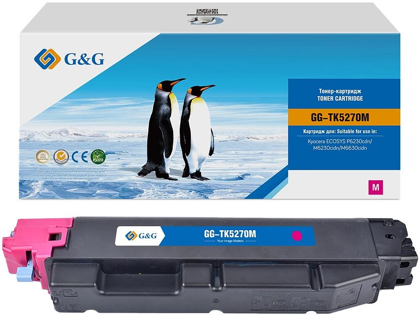 Картридж лазерный G&G GG-TK-5270M TK5270M пурпурный (6000стр.) для Kyocera ECOSYS P6230cdn/M6230cidn/M6630cidn фото 1
