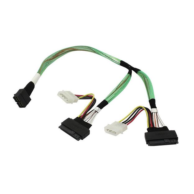 Кабель Amphenol Cable 05-50065-00 U.2 Enabler, HD (SFF8643) -to- (2x SFF8639), 50cm, Used to attach directly to the 8639 interface of the NVMe drive (05-50065-00) фото 1