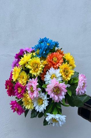 Искусственные цветы ПластЦвет «Изысканные хризантемы мини» ОПТ фото 1