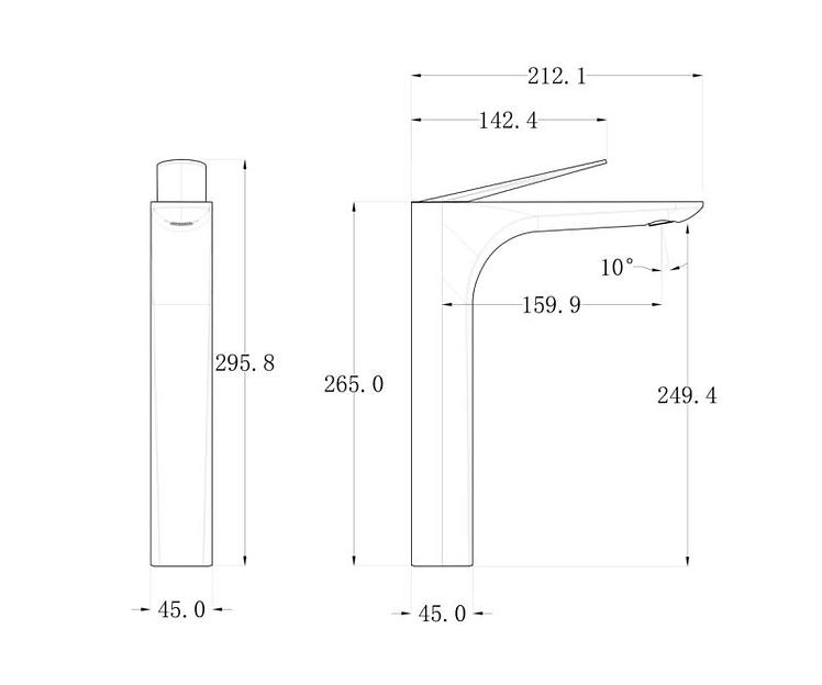 2041CG Смеситель высокий на раковину ICON матовое золото фото 2