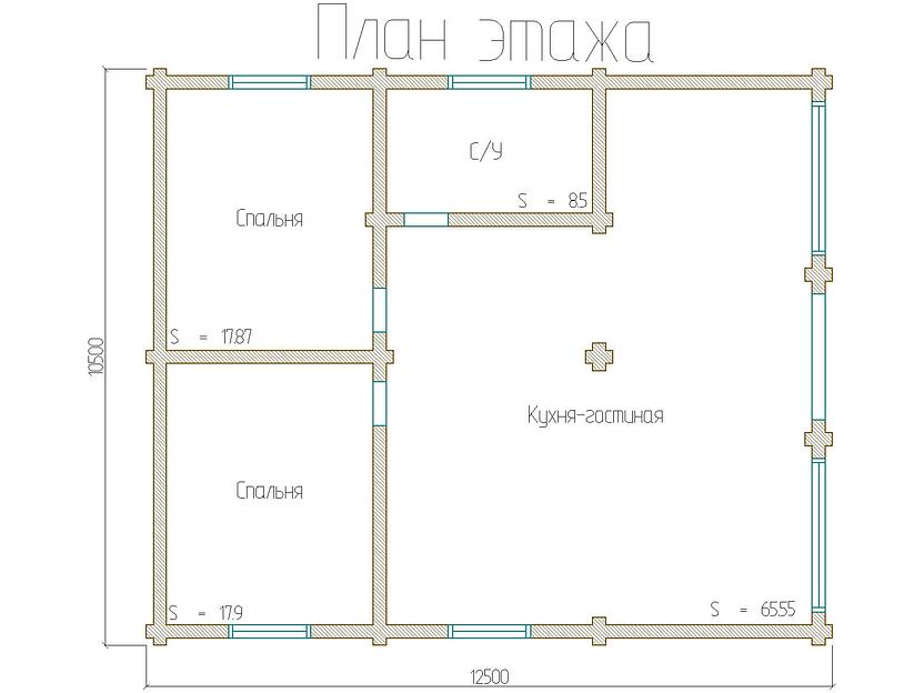 Проект дома ДО-109-8 12,5x10,5 фото 6