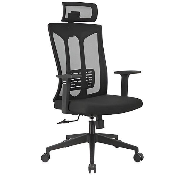 Кресло офисное современное с колёсиками (чёрное), под заказ фото 1