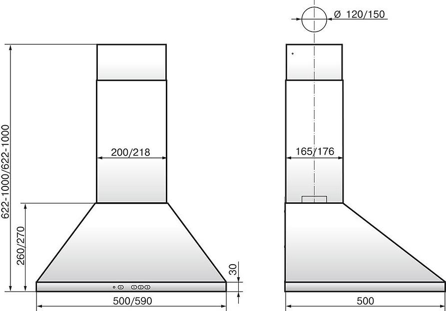 Вытяжка каминная Elikor Вента 50П-430-К3Д топленое молоко управление: кнопочное (1 мотор) фото 2