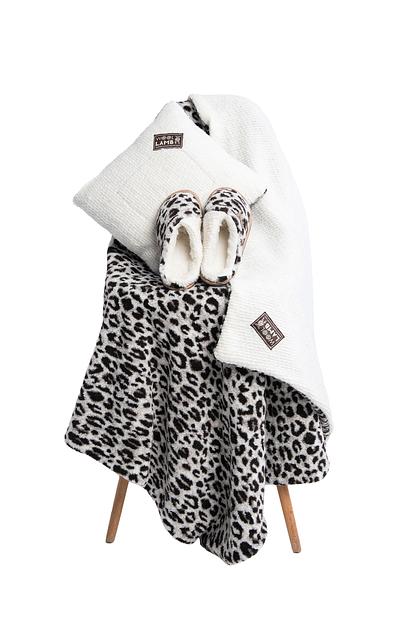 Комплект Woollamb подушка 40×40 см + плед 140×200 см + шлепанцы сафари, опт фото 1