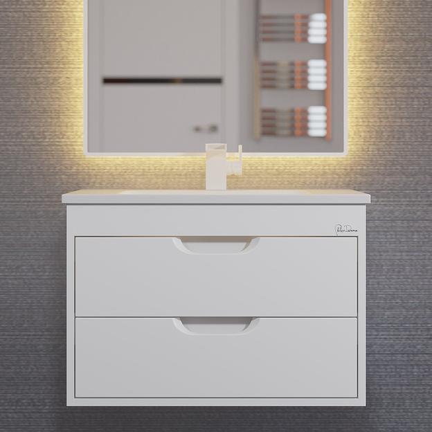 Тумба под раковину для ванной Uperwood Modul 65 см, подвесная, матовая, белая  фото 1