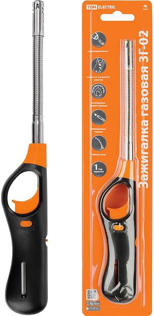 Зажигалка газовая с пьезоэлементом ЗГ-02, заправка, гибкий носик, TDM фото 1