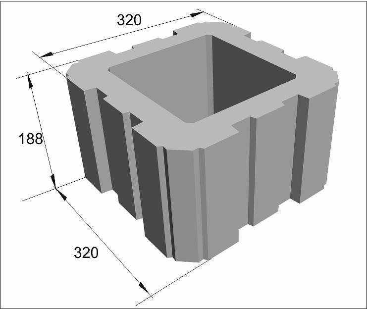Камень столбовой 320х320х188 мм ОПТ фото 1