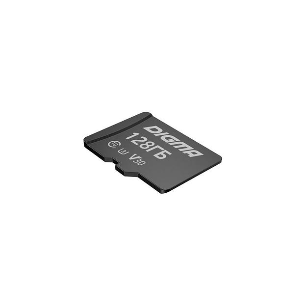 Карта памяти microSDXC UHS-I U3 Digma 128 ГБ, 90 МБ/с, Class 10, CARD30, 1 шт., переходник SD [dgfca128a03] фото 1