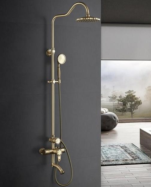 Смесители с тропическим душем, душевая система Gerhans  К19018, античная бронза, опт фото 1