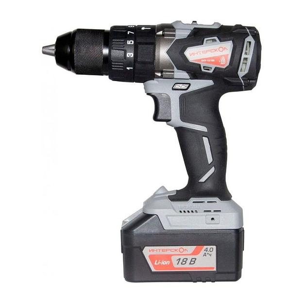 Дрель-шуруповерт ударная Интерскол ДАУ-13/18В аккум. патрон:быстрозажимной (кейс в комплекте) фото 2