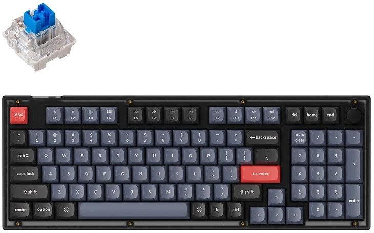 Клавиатура Keychron V5-C2 Frosted Black Knob Blue Switch RGB Hot-Swap Keychron K pro Mechanical V5C2_KEYCHRON фото 1