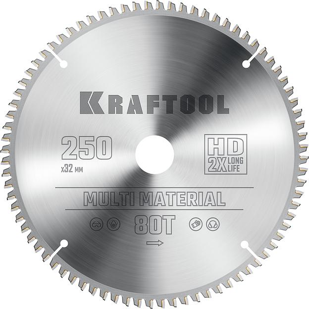 KRAFTOOL Multi Material, 250 х 32 мм, 80Т, пильный диск по алюминию (36953-250-32) фото 1