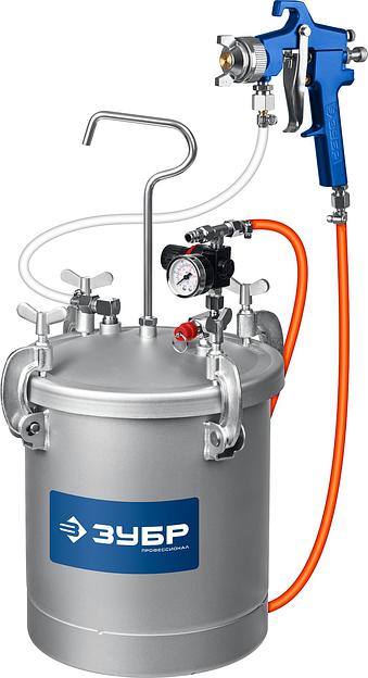ЗУБР KNB-10, 10 л, красконагнетательный бак с краскораспылителем, Профессионал (06464) фото 1