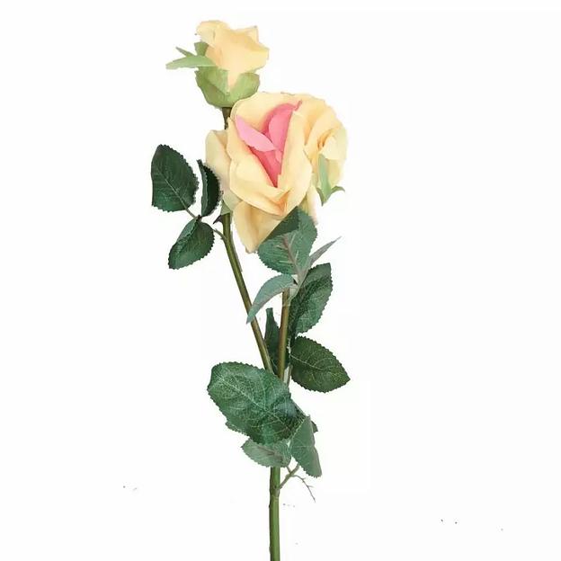 Роза искусственная двойная 886-5 73см фото 1