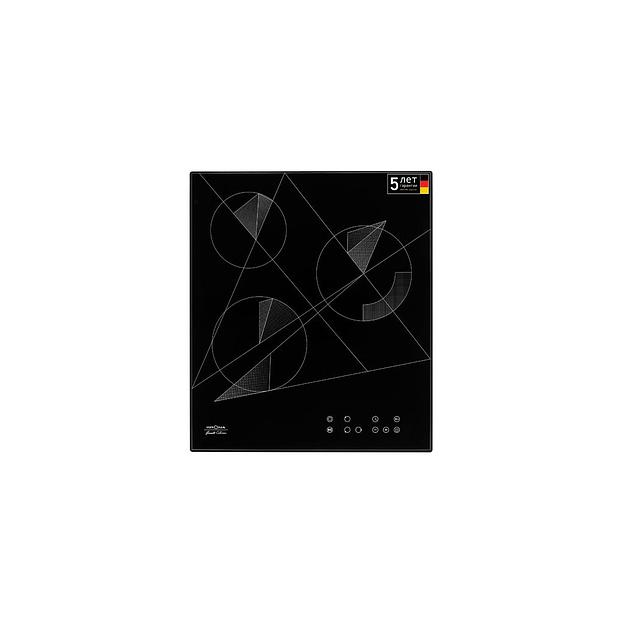 Электрическая варочная поверхность Krona Fidato 45, конфорок: 3 шт., стеклокерамика, независимая, черный фото 1