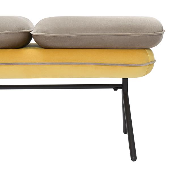 Банкетка Pea, велюр, бежевая/желтая фото 4