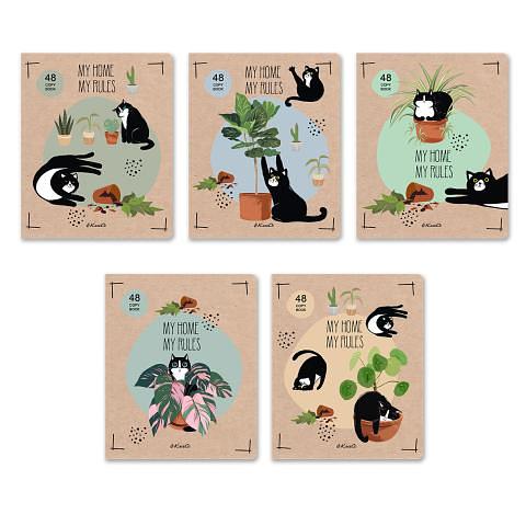 Тетрадь общая на скобе А5, 48 л., клетка, Правило кота, 48ТЕТк-003, SVETOCH фото 1