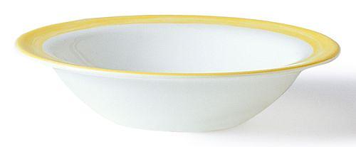 Блюдце d=120 мм. 110 мл. для десерта глубокое желтый край Браш /1/6/36/ фото 1