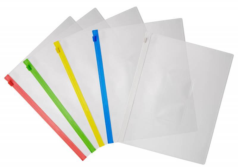 Папка на молнии ZIP Бюрократ -BPM5AWT A5 полипропилен 0.15мм карм.для визит. цвет молнии белый фото 3