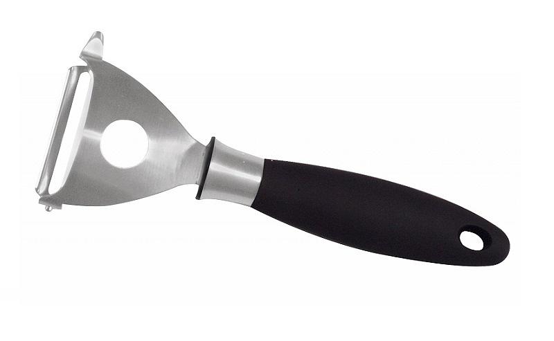 Овощечистка 17 см. с плавающим лезвием, черная нерж. с прорезин. ручкой Icel /1/4/ фото 1