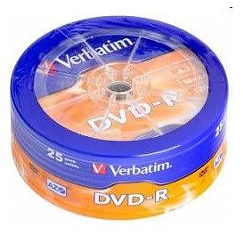 Диск DVD-R Verbatim 4.7Gb 16x Cake Box (25шт) (43730) фото 2