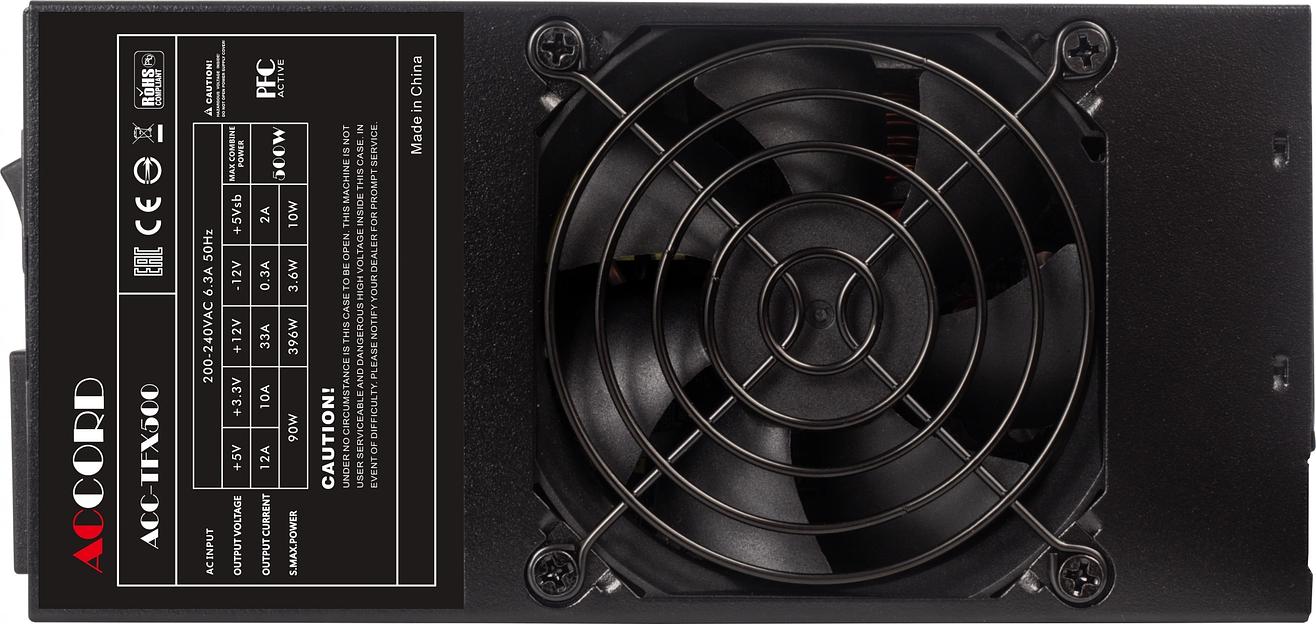 Блок питания Accord TFX 500W ACC-TFX500 80PLUS WHITE (20+4pin) APFC 80mm fan 3xSATA RTL фото 6
