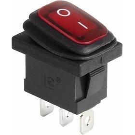 Rexant 36-2175 Выключатель клавишный 250V 6А (3с) ON-OFF красный с подсветкой Mini ВЛАГОЗАЩИТА фото 1