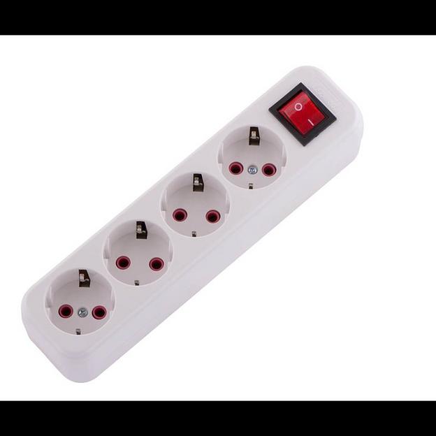 Колодка удлинителя 4-м с заземл. Lila с выкл. LEZARD 720-0400-402 фото 1