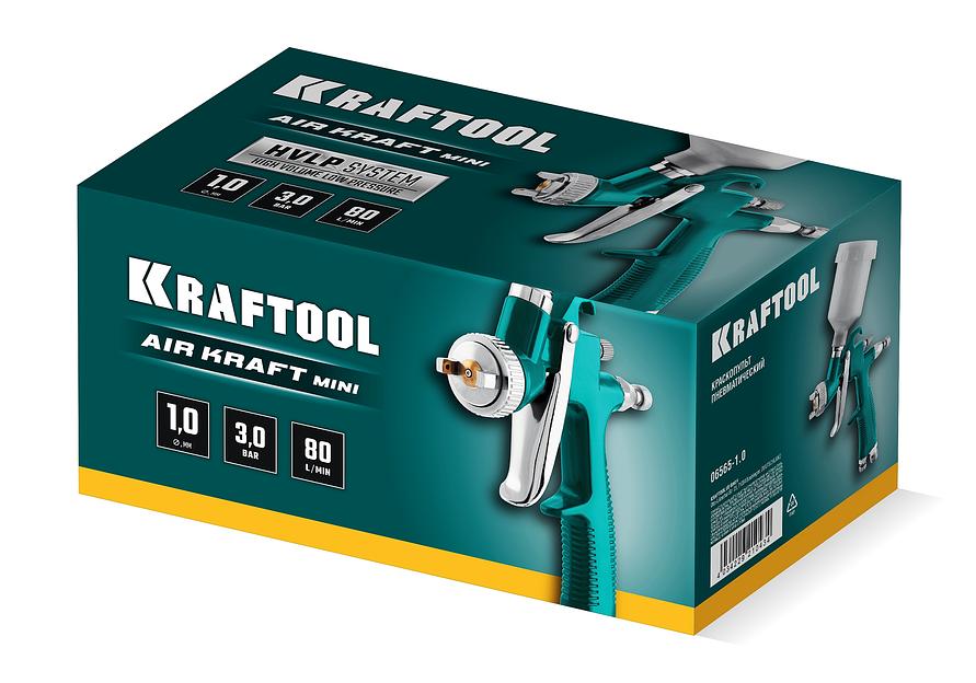 KRAFTOOL AIRKRAFT MINI, HVLP, 1 мм, пневматический краскопульт с верхним бачком (06565-1.0) фото 7