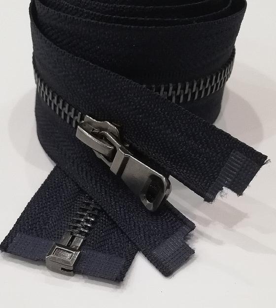 Молния металл №5 80см. 1зам. темный никель Темно-синий фото 1