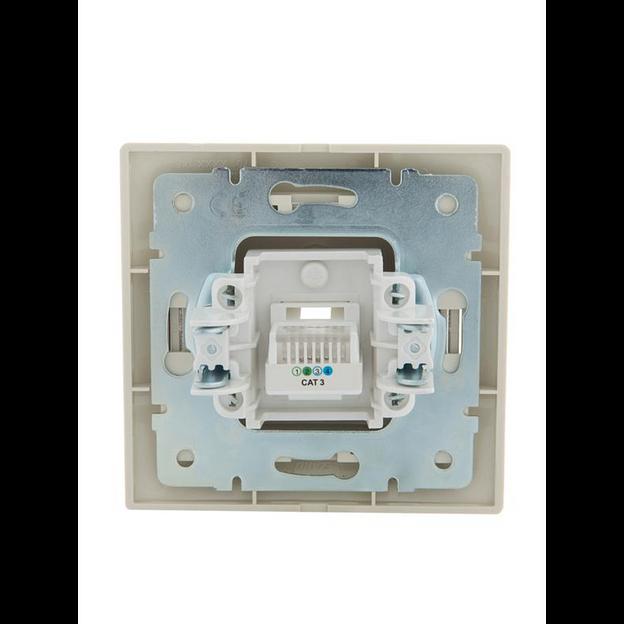 Розетка телефонная 1-м СП Mira RJ11 крем./крем.. LEZARD 701-0303-137 фото 4